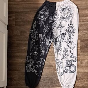 Black and White Graphic Joggers